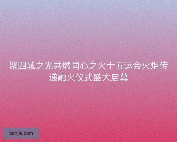 聚四城之光共燃同心之火十五运会火炬传递融火仪式盛大启幕